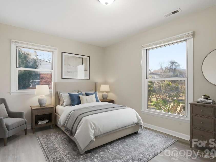 3701 Shoup Court, Charlotte, NC 28216.  MLS# CAR4342902, YatesRealty ID 8413. Walking into the third bedroom (virtually staged).