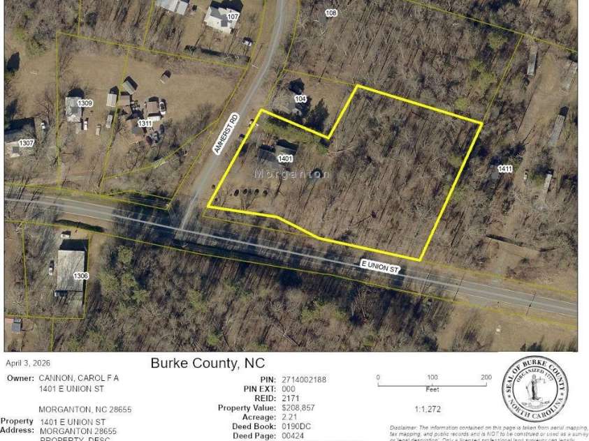 1401 Union Street, Morganton, NC 28655.  MLS# CAR4365588, YatesRealty ID 8423. 