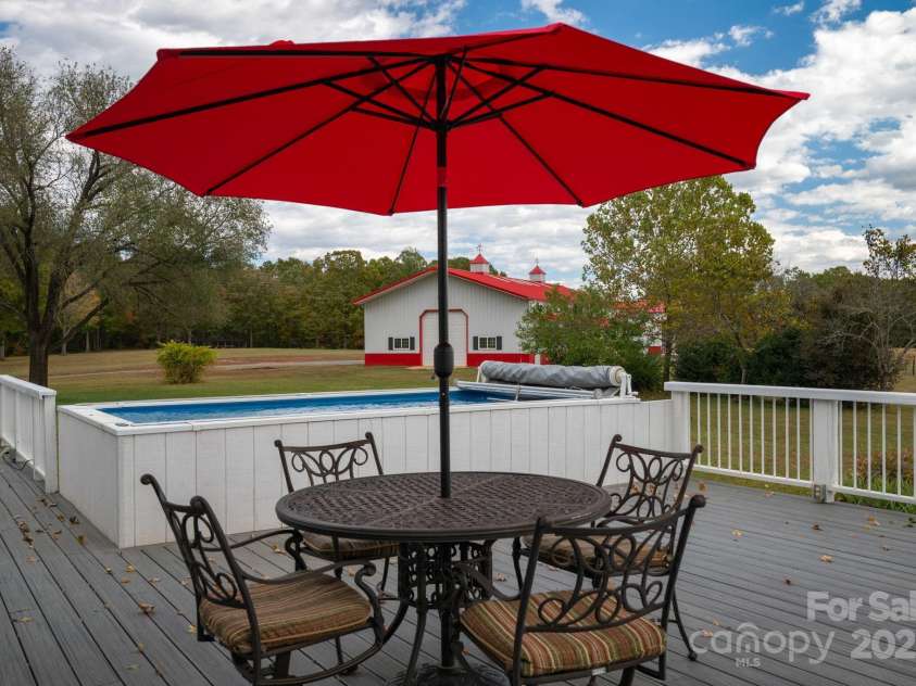 1260 Beaver Island Trail Road, Walnut Cove, NC 27052.  MLS# CAR4325171, YatesRealty ID 843. Large Trex style back deck, expansive entertaining space overlooking the farm