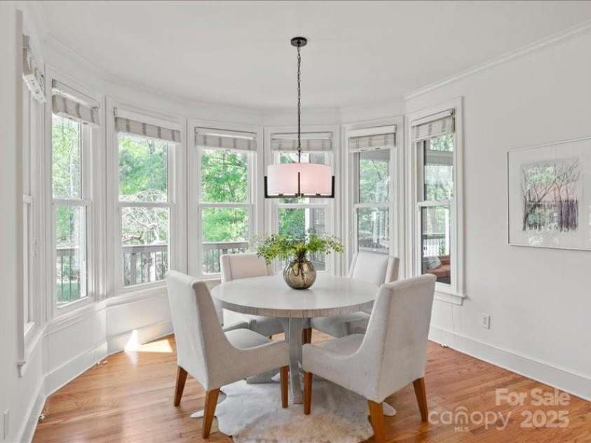 5809 Woodleigh Oaks Drive, Charlotte, NC 28226.  MLS# CAR4248176, YatesRealty ID 8441. Breakfast area with backyard views