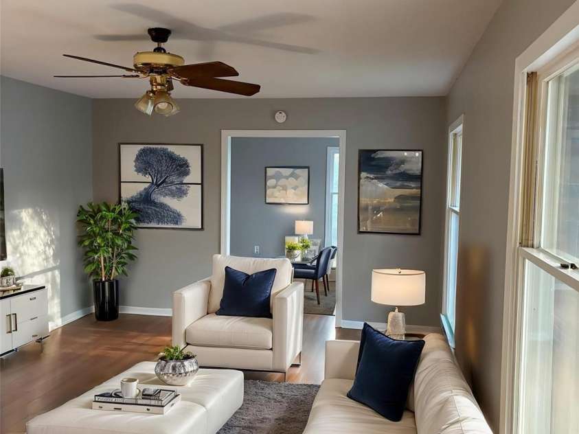 328 Melody Lane, Saluda, NC 28773.  MLS# CAR4282842, YatesRealty ID 8455. Virtually staged living room