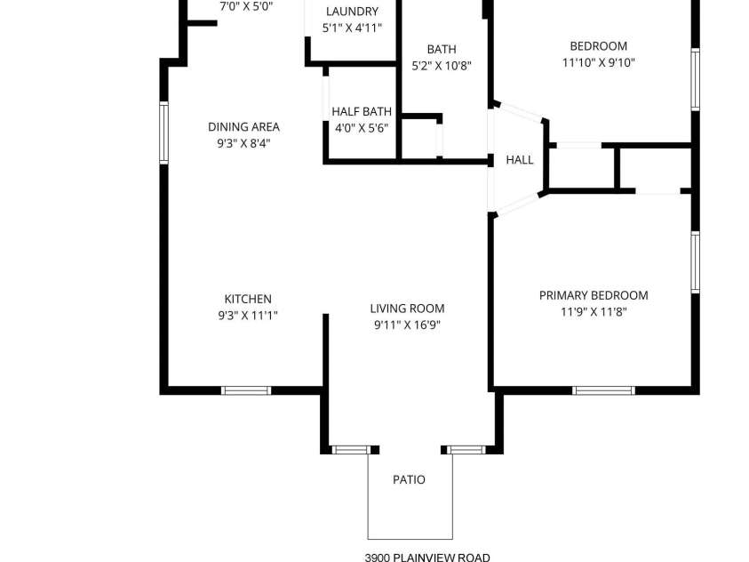 3900 Plainview Road, Charlotte, NC 28208.  MLS# CAR4355687, YatesRealty ID 8471. Floor Plan