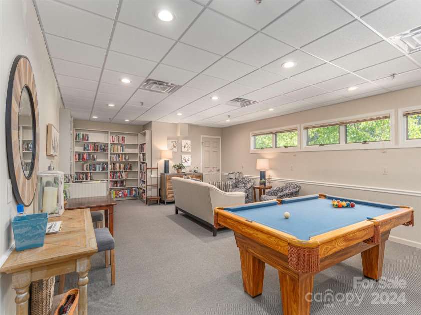 303 White Oak Drive, Hendersonville, NC 28791.  MLS# CAR4186920, YatesRealty ID 8475. Reading room with pool table