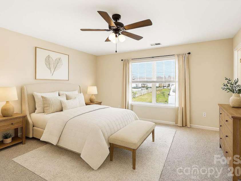 2095 Shady Pond Drive, Clover, SC 29710.  MLS# CAR4363170, YatesRealty ID 8492. Virtually staged primary bedroom