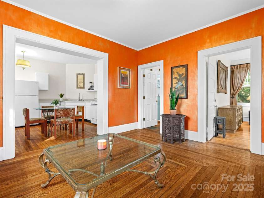 12 Bearden Avenue, Asheville, NC 28801.  MLS# CAR4331679, YatesRealty ID 8522. Open to the unit #1 kitchen recently updated.