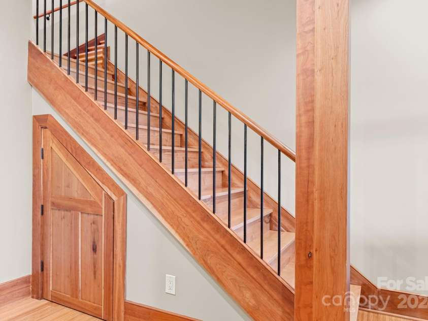 150 Cherry Hill, Mill Spring, NC 28756.  MLS# CAR4201746, YatesRealty ID 8524. Most of the home's trim work is solid cherry with stairs treads in solid maple. 