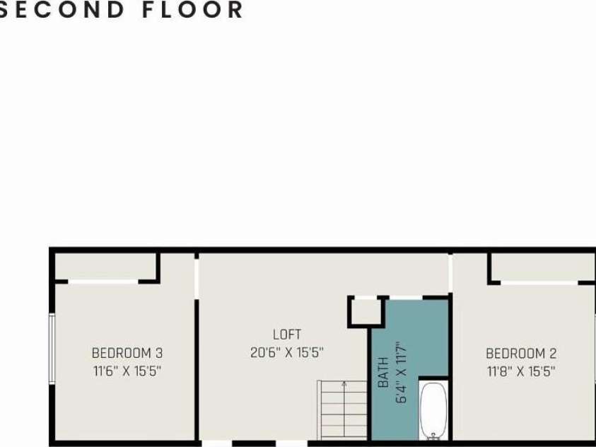 140 First Street, Huntersville, NC 28078.  MLS# CAR4227791, YatesRealty ID 8536. Second floor plan