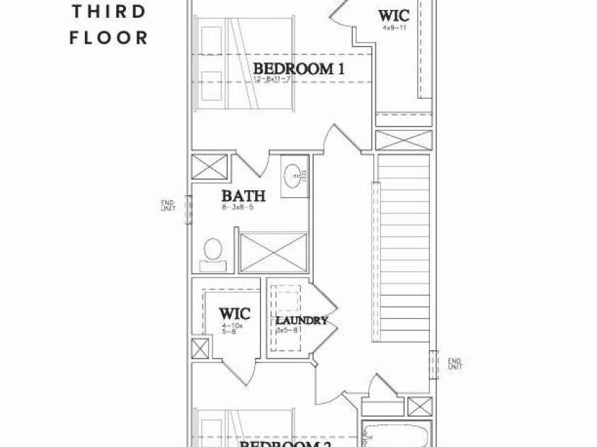 6045 King Charles Court, Charlotte, NC 28213.  MLS# CAR4239098, YatesRealty ID 8538. Third Floor - Floor Plan Fig