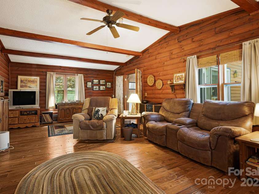 68 Meadow Lane, Mars Hill, NC 28754.  MLS# CAR4233097, YatesRealty ID 8548. Vaulted Great Room, Wood Stove