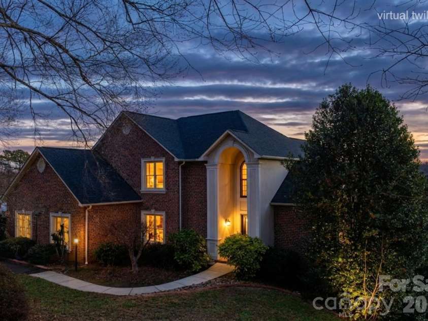 121 Pleasant Pointe Drive, Hickory, NC 28601.  MLS# CAR4327566, YatesRealty ID 8557. Front twilight view.