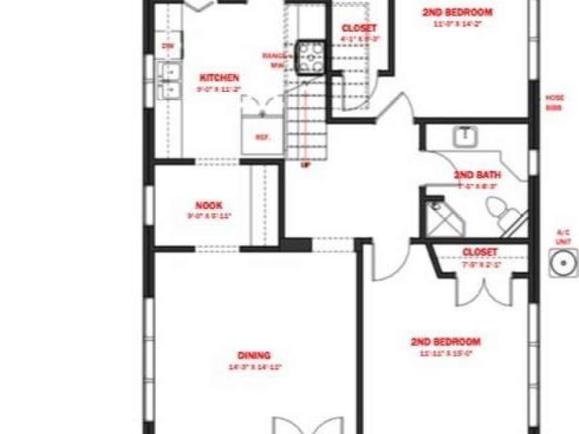 1051 Pee Dee Avenue, Albemarle, NC 28001.  MLS# CAR4328928, YatesRealty ID 8560. Main level floorplan