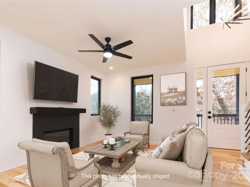 213 New Stock Road, Asheville, NC 28804.  MLS# CAR4202759, YatesRealty ID 8570. Living Room - Virtually Staged