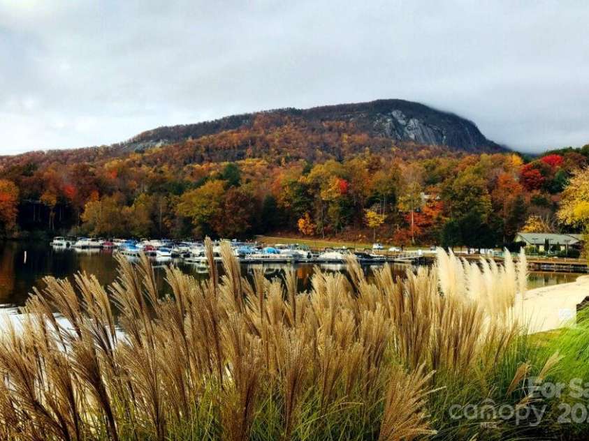 168 Wolf River Lane, Lake Lure, NC 28746.  MLS# CAR4204554, YatesRealty ID 858. Fall beach shot.