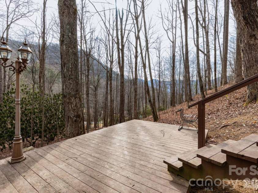 71 Honeymoon Lane, Maggie Valley, NC 28751.  MLS# CAR4342121, YatesRealty ID 8601. Lower Level Deck