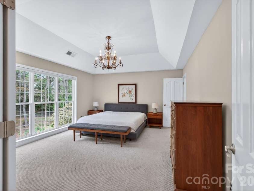 10804 Carmody Court, Charlotte, NC 28277.  MLS# CAR4360583, YatesRealty ID 8625. Upper Level Primary Bedroom with View