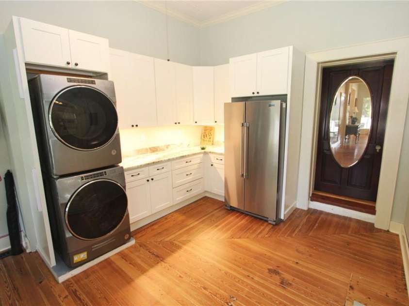 318 Camden Road, Wadesboro, NC 28170.  MLS# CAR3904497, YatesRealty ID 865. EXTRA FREEZER,  DOOR TO MAIN HALL  CAN SEE ALL THE WAY TO THE FRONT DOOR. UNDER CABINET LIGHTING. BUILT IN WASHER/DRYER STACK UNIT THAT STAYS WITH THE HOUSE.