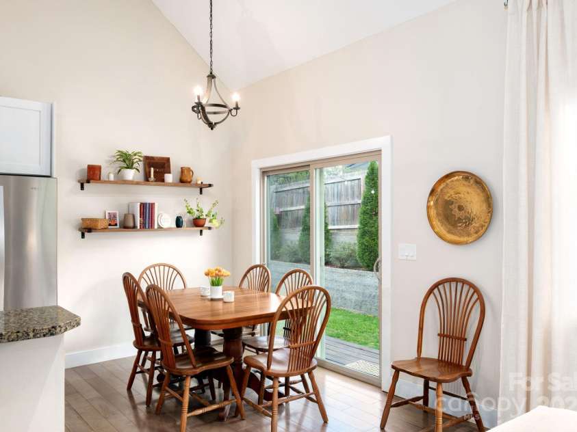 19 Dynasty Lane, Candler, NC 28715.  MLS# CAR4243539, YatesRealty ID 8687. Dining Area Off of Kitchen + Patio Access