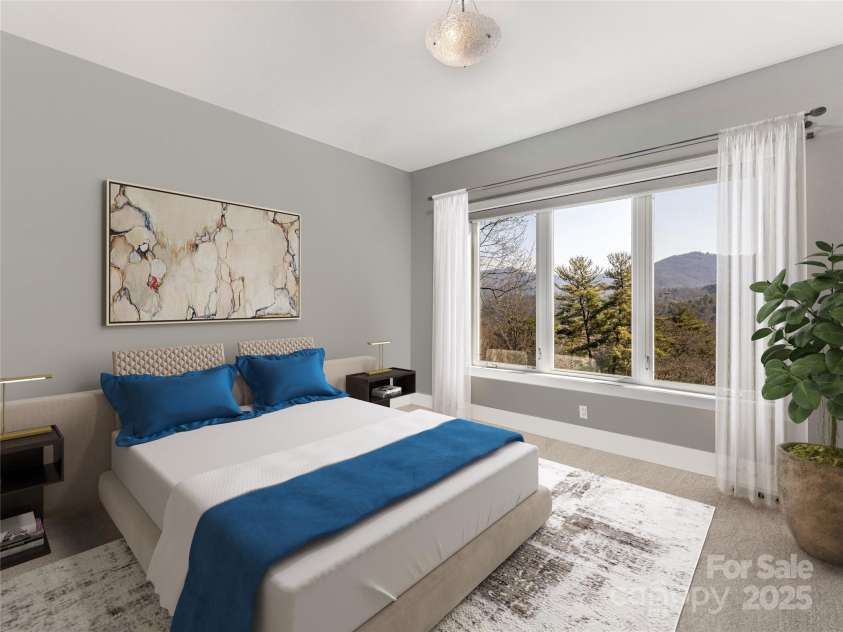 34 Grovepoint Way, Asheville, NC 28804.  MLS# CAR4228655, YatesRealty ID 8710. Staged lower level bedroom.