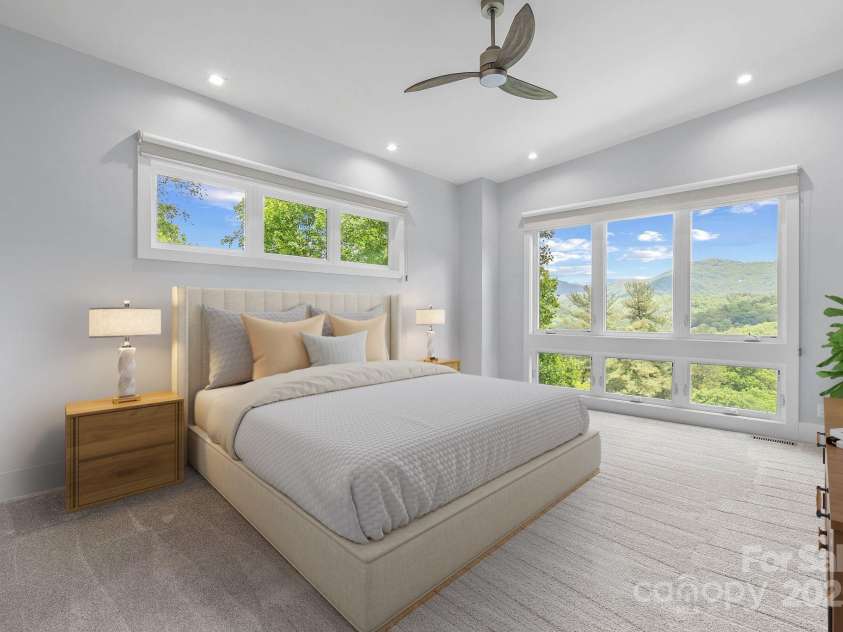 34 Grovepoint Way, Asheville, NC 28804.  MLS# CAR4228655, YatesRealty ID 8710. Staged Primary bedroom