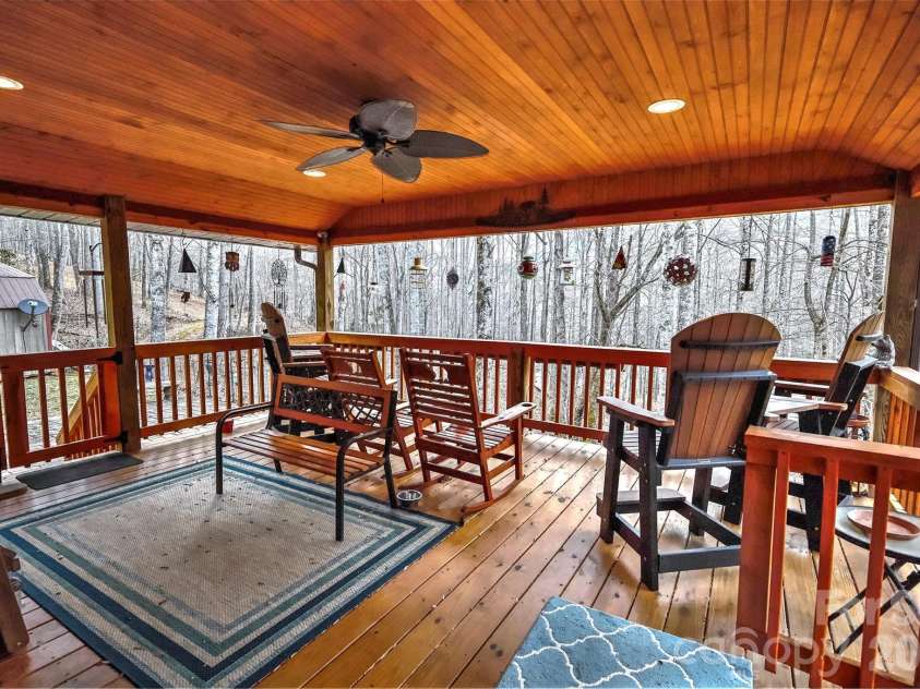 390 Camp Branch Road, Whittier, NC 28789.  MLS# CAR4344543, YatesRealty ID 8715. Front porch
