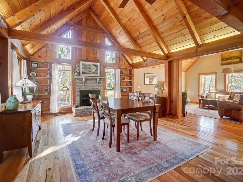 2139 Peninsula Drive, Clover, SC 29710.  MLS# CAR4223989, YatesRealty ID 8730. Dining room with Masonry fireplace opening to great room.