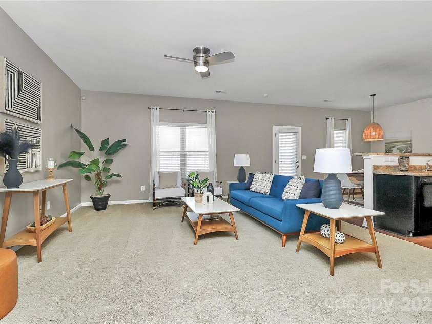 137 Woodbridge Circle, Mount Holly, NC 28120.  MLS# CAR4222548, YatesRealty ID 8731. High ceilings & open floorplan perfect for entertaining or enjoying a night in - NEW carpets & fresh paint throughout!