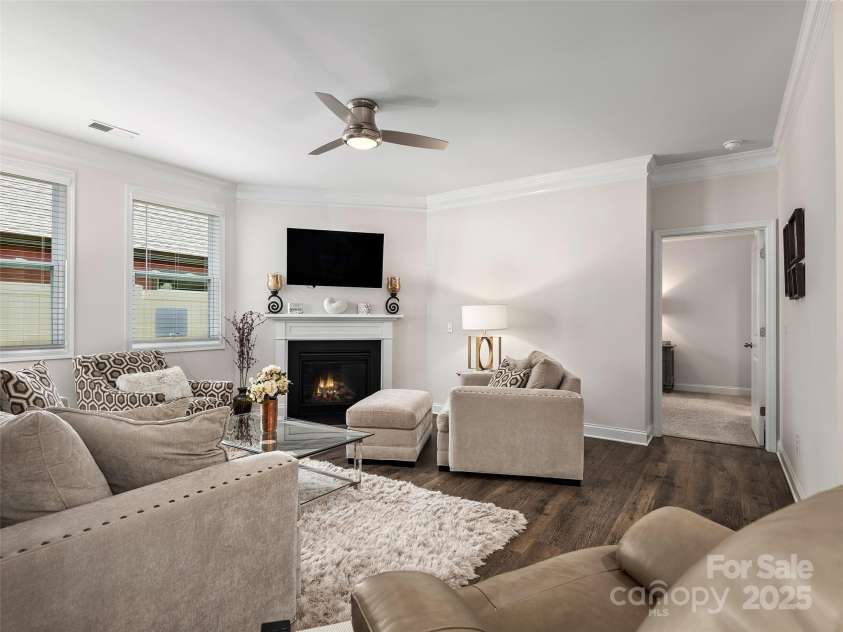 602 Summerfield Place, Flat Rock, NC 28731.  MLS# CAR4276322, YatesRealty ID 8744. Great Room with Gas Fireplace