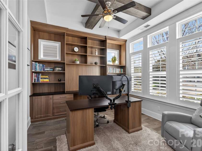 6608 Forage Lane, Charlotte, NC 28277.  MLS# CAR4363092, YatesRealty ID 8751. Study with coffered ceilings and custom built-ins
