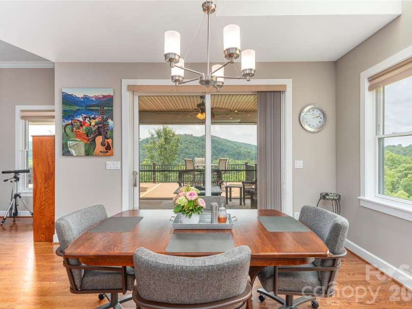930 Big Raven Lane, Saluda, NC 28773.  MLS# CAR4270163, YatesRealty ID 8761. The breakfast or informal dining area has mountain views