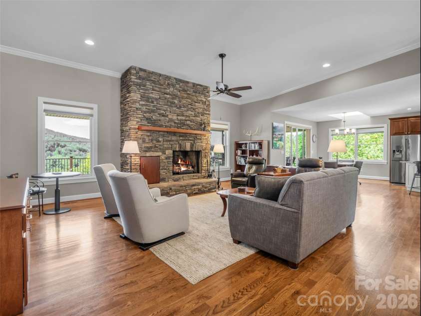 930 Big Raven Lane, Saluda, NC 28773.  MLS# CAR4405808, YatesRealty ID 8761. Living Room