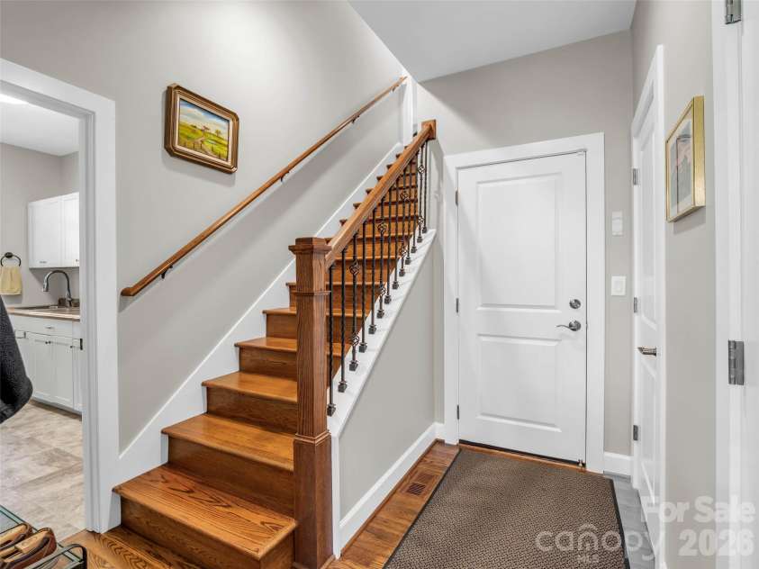 930 Big Raven Lane, Saluda, NC 28773.  MLS# CAR4405808, YatesRealty ID 8761. Stairs for 4th Bedroom/Exercise Room