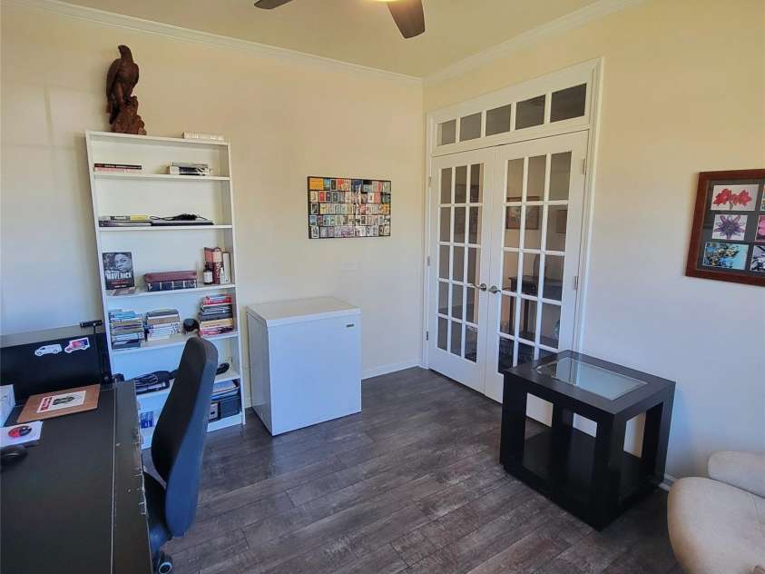 758 Peach Valley Lane, Fort Mill, SC 29715.  MLS# CAR4307389, YatesRealty ID 8771. The front Den-Flex Space has Glass Doors with a Transaom window, aboce