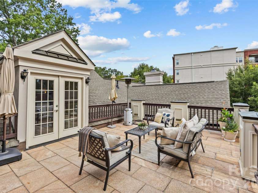 529 Queens Road, Charlotte, NC 28207.  MLS# CAR4353298, YatesRealty ID 8792. Rooftop Patio