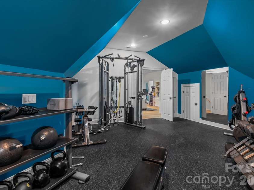 16407 Jetton Road, Cornelius, NC 28031.  MLS# CAR4326392, YatesRealty ID 881. Above the Garage Weightroom & Gym