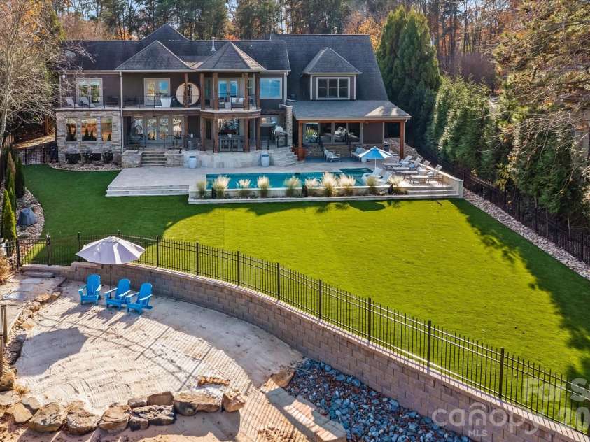 16407 Jetton Road, Cornelius, NC 28031.  MLS# CAR4326392, YatesRealty ID 881. Aerial View of backyard