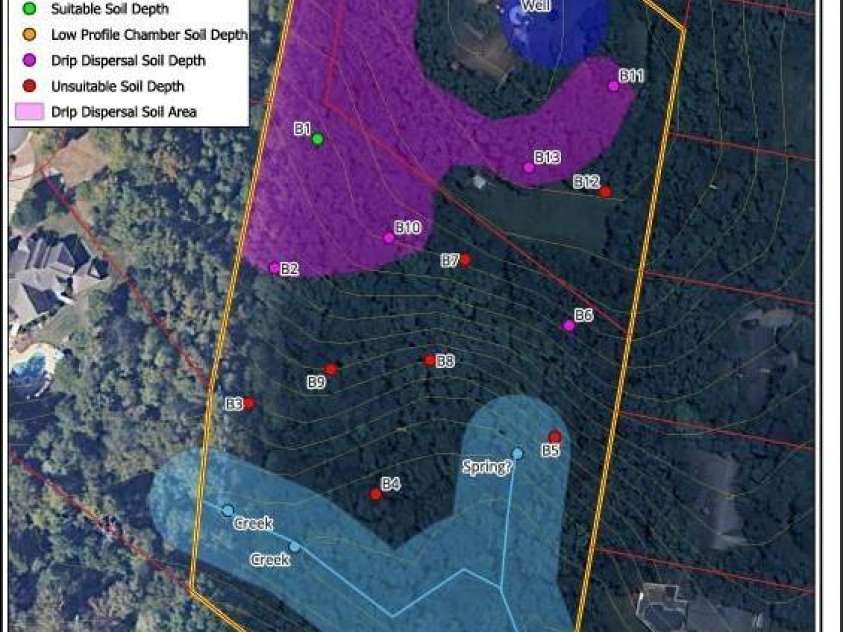 7922 Silver Maple Lane, Mint Hill, NC 28227.  MLS# CAR4318786, YatesRealty ID 8810. Soil Sample map (More Info attached in Listing) 