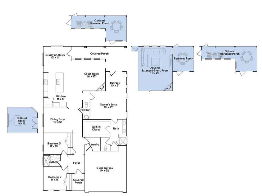 2807 Morning Song Way, Lancaster, SC 29720.  MLS# CAR4244598, YatesRealty ID 8827. Floorplan
