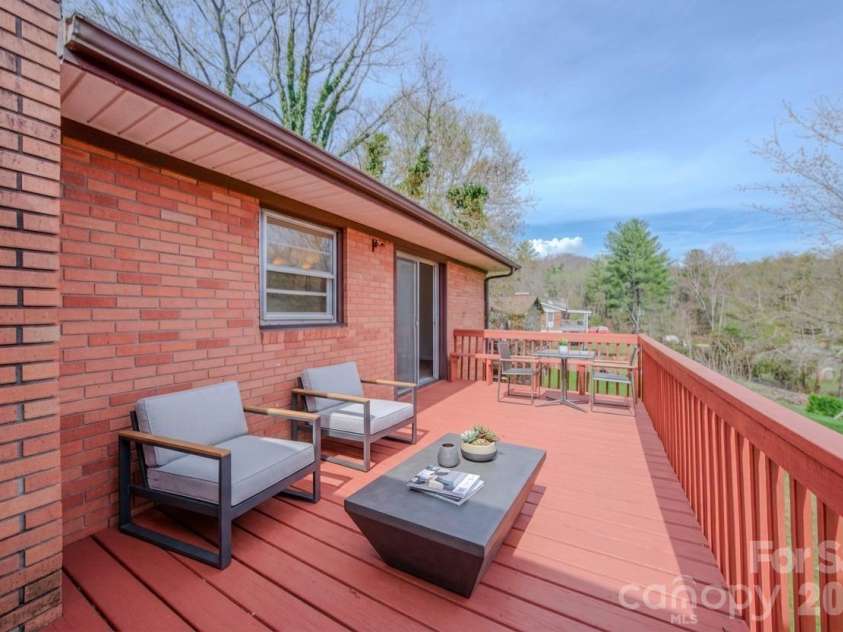8 Summit Drive, Arden, NC 28704.  MLS# CAR4360548, YatesRealty ID 8889. Virtually Staged Back Deck