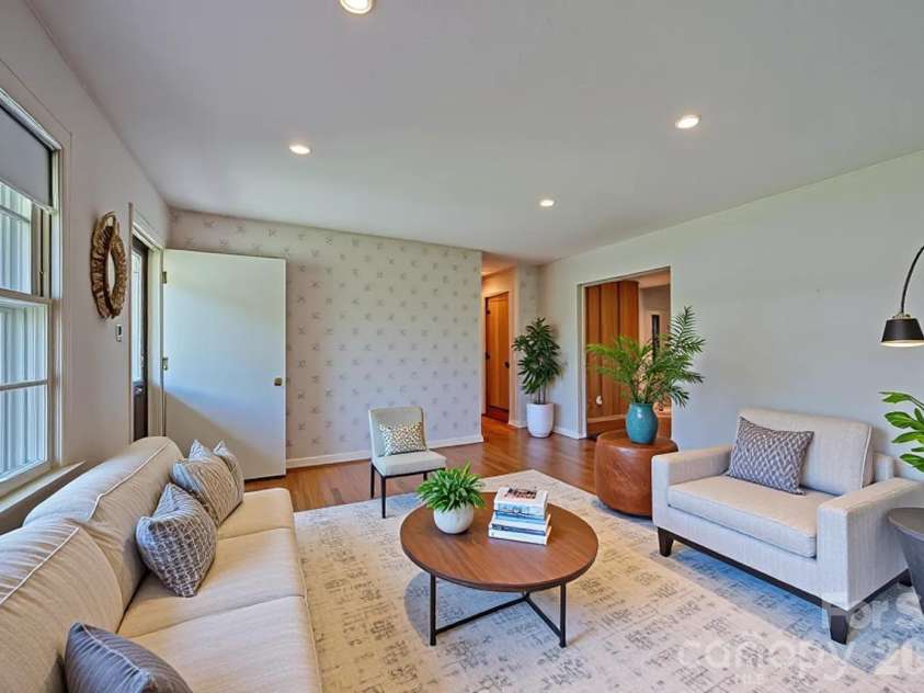 8 Summit Drive, Arden, NC 28704.  MLS# CAR4360548, YatesRealty ID 8889. Virtually Staged Living Room