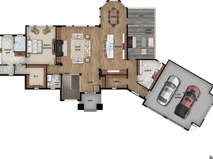 204 Tom Fazio Trace, Hendersonville, NC 28739.  MLS# CAR4133393, YatesRealty ID 89. Main level floor plan
