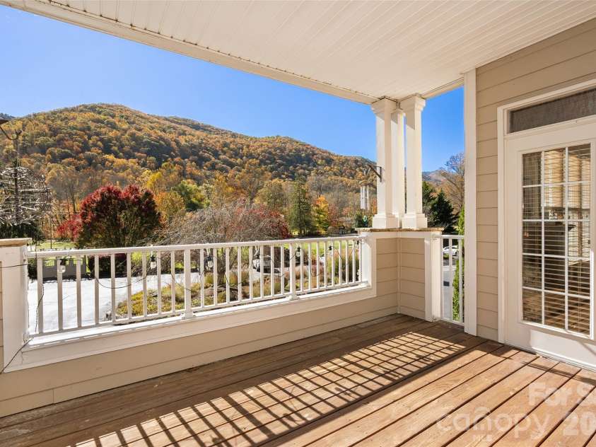 91 Glenview Lane, Maggie Valley, NC 28751.  MLS# CAR4312571, YatesRealty ID 8940. View off of comfortable deck