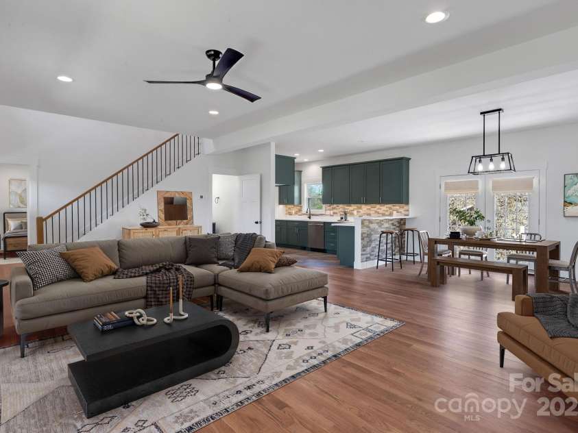 44 Judith Drive, Leicester, NC 28748.  MLS# CAR4193291, YatesRealty ID 8950. Living Room Staged