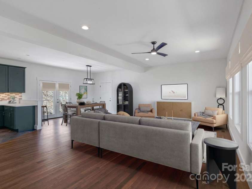 44 Judith Drive, Leicester, NC 28748.  MLS# CAR4193291, YatesRealty ID 8950. Living Room Staged