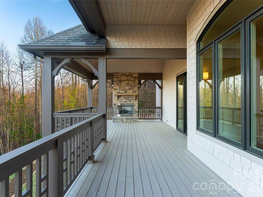 527 Falkirk Way, Zirconia, NC 28790.  MLS# CAR4364609, YatesRealty ID 8977. Back Deck