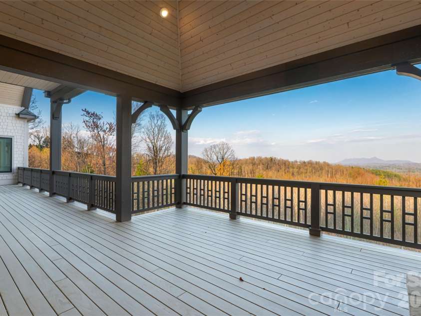 527 Falkirk Way, Zirconia, NC 28790.  MLS# CAR4364609, YatesRealty ID 8977. Back Deck