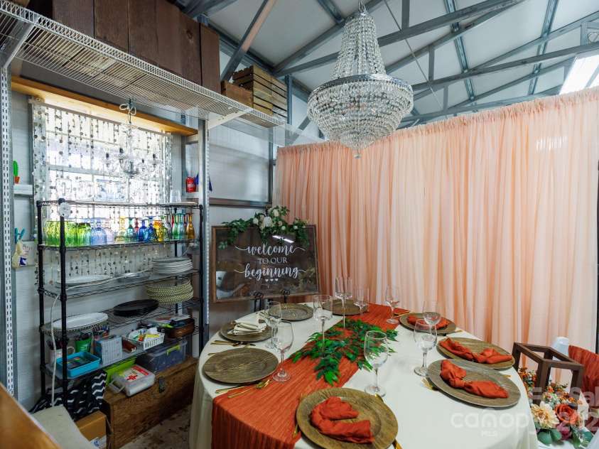 4229 Motocross Trail, Edgemoor, SC 29712.  MLS# CAR4238485, YatesRealty ID 8991. Workshop stocked with all of the party supplies including table cloths, napkins, lanterns, decor, flowers and cooler
