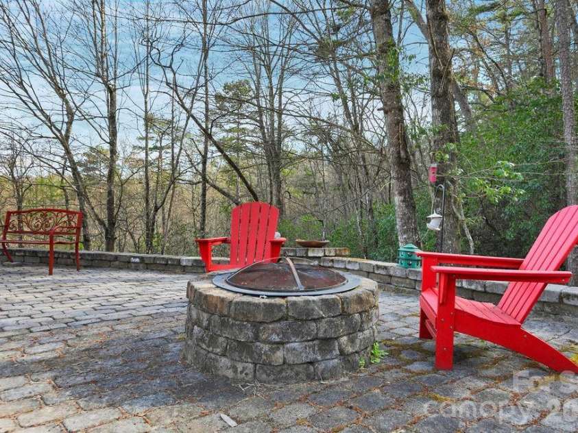 410 Forest Lake Road, Brevard, NC 28712.  MLS# CAR4364087, YatesRealty ID 9011. Fire Pit With A View