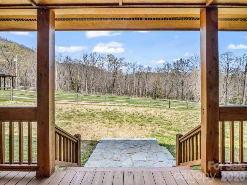 175 Pink Campbell Road, Landrum, SC 29356.  MLS# CAR4359870, YatesRealty ID 9018. From the front door looking back out over the pasture.