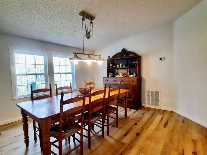 119 Grant Lane, Saluda, NC 28773.  MLS# CAR4360220, YatesRealty ID 9048. Dining table seats six!