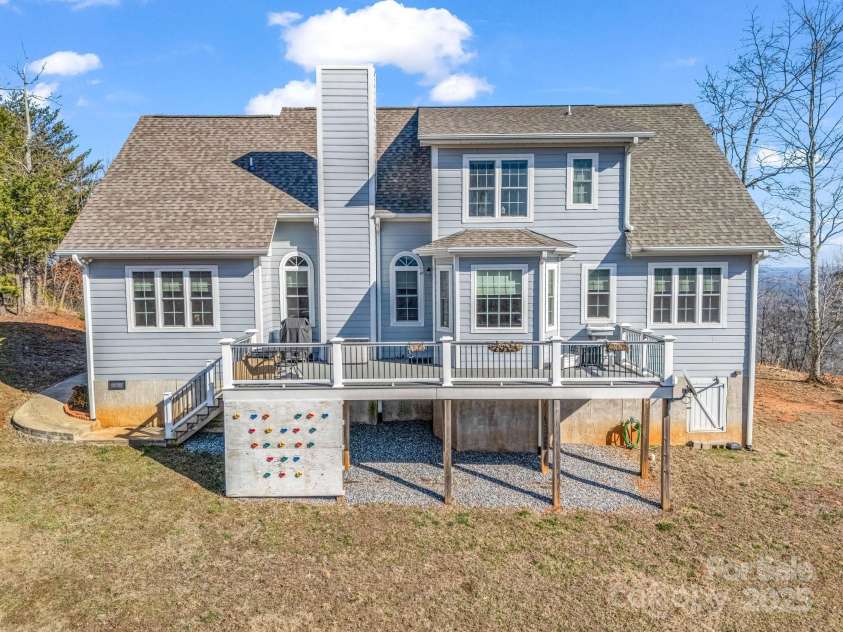 735 Bills Mountain Trail, Lake Lure, NC 28746.  MLS# CAR4190654, YatesRealty ID 905. Elevated rear view